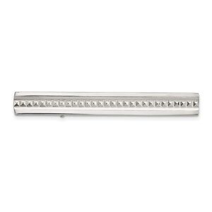 Stainless Steel Polished Studded Tie Bar Clip, 7 x 62mm